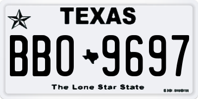 TX license plate BBO9697