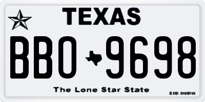 TX license plate BBO9698