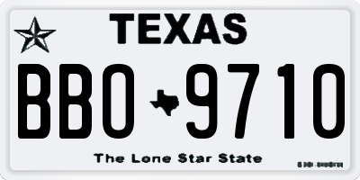 TX license plate BBO9710