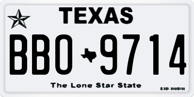 TX license plate BBO9714