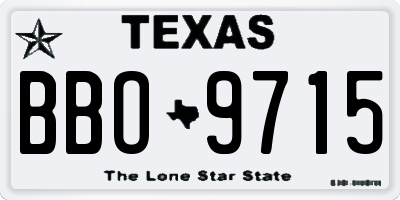 TX license plate BBO9715