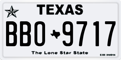 TX license plate BBO9717
