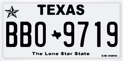 TX license plate BBO9719