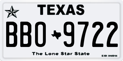TX license plate BBO9722