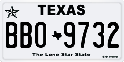 TX license plate BBO9732