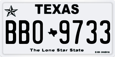 TX license plate BBO9733