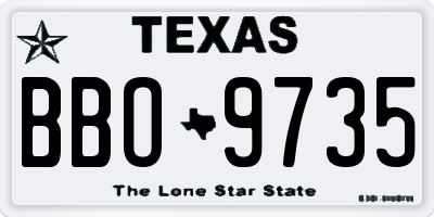 TX license plate BBO9735