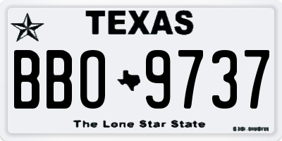 TX license plate BBO9737