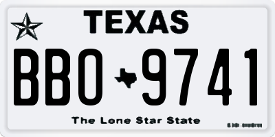 TX license plate BBO9741