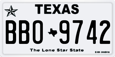 TX license plate BBO9742