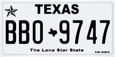 TX license plate BBO9747
