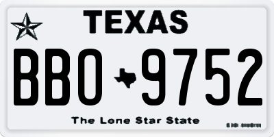 TX license plate BBO9752