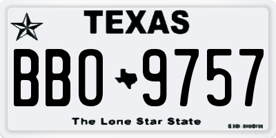 TX license plate BBO9757