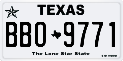 TX license plate BBO9771