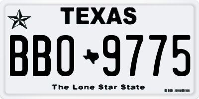 TX license plate BBO9775