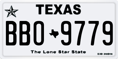 TX license plate BBO9779