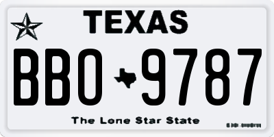 TX license plate BBO9787