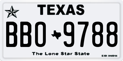 TX license plate BBO9788