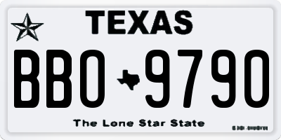 TX license plate BBO9790