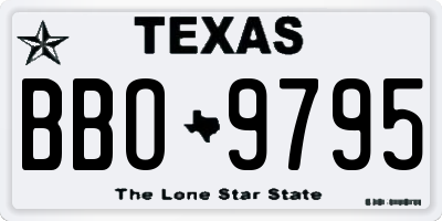 TX license plate BBO9795