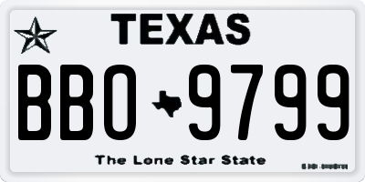 TX license plate BBO9799