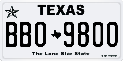 TX license plate BBO9800