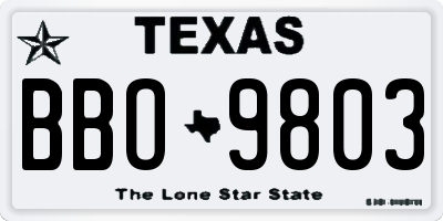 TX license plate BBO9803