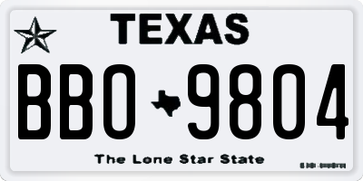 TX license plate BBO9804
