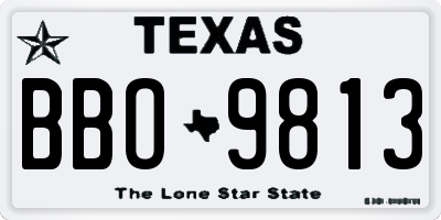 TX license plate BBO9813