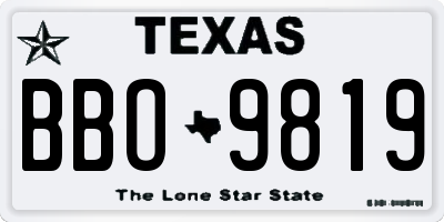 TX license plate BBO9819