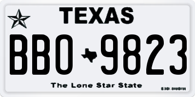 TX license plate BBO9823