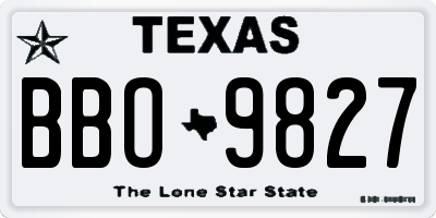 TX license plate BBO9827