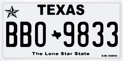 TX license plate BBO9833