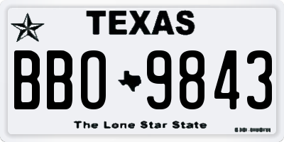 TX license plate BBO9843