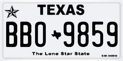 TX license plate BBO9859
