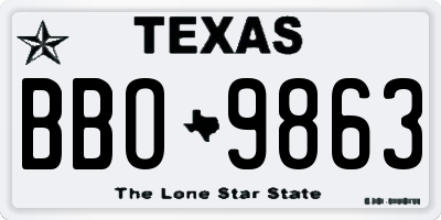 TX license plate BBO9863