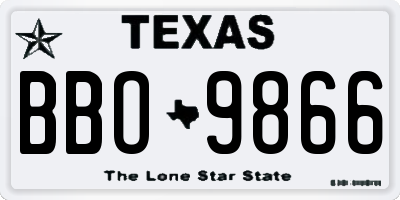 TX license plate BBO9866