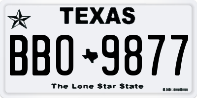 TX license plate BBO9877