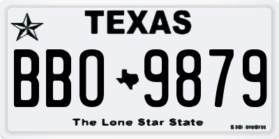 TX license plate BBO9879