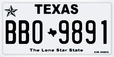 TX license plate BBO9891