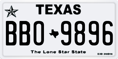 TX license plate BBO9896