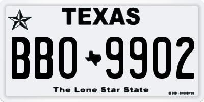 TX license plate BBO9902