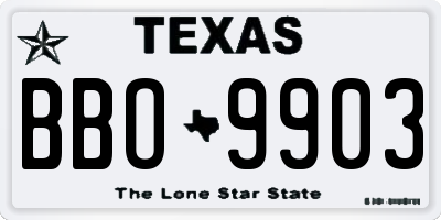 TX license plate BBO9903