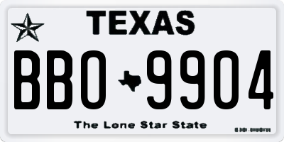 TX license plate BBO9904