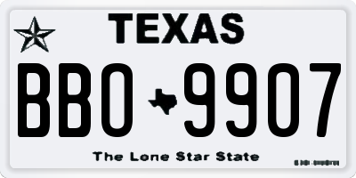 TX license plate BBO9907