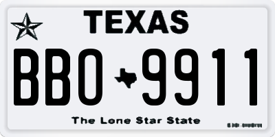 TX license plate BBO9911
