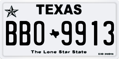 TX license plate BBO9913