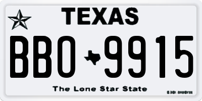 TX license plate BBO9915
