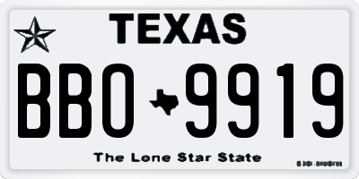 TX license plate BBO9919
