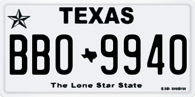 TX license plate BBO9940